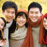 Des amis chinois heureux